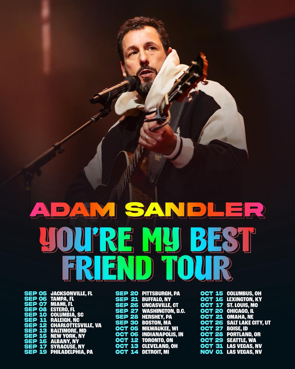 Adam Sandler You're My Best Friend Tour Poster 2025